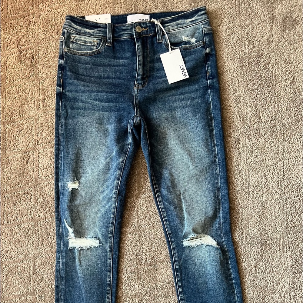 VERVET “KAYLIE” High-Rise Distressed Skinny Jeans